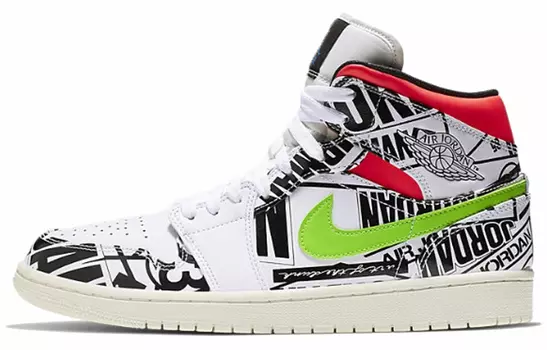 Кроссовки Jordan 1 Mid All Over Logos
