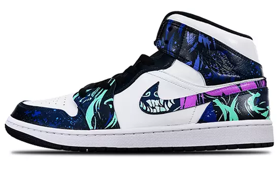 Кроссовки Air JORDAN 1 Vintage Basketball Shoes Men High-Top White Purple/Blue