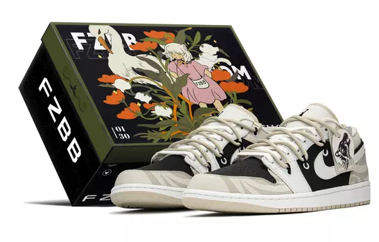 Кроссовки Air Jordan 1 Vintage Basketball Shoes Men Low-Top White/Khaki