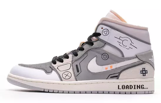 Кроссовки Air JORDAN 1 Vintage Basketball Shoes Men Mid-Top Black White Gray