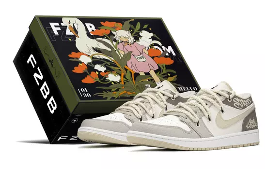 Кроссовки Air Jordan 1 Vintage Basketball Shoes Men Low-Top Mocha Brown/khaki/beige