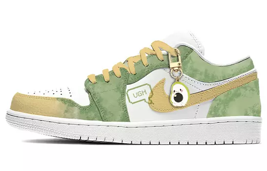 Кроссовки Air Jordan 1 Vintage Basketball Shoes Men Low-Top Yellow/Green