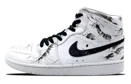 Кроссовки Air JORDAN 1 Vintage Basketball Shoes Men Mid-Top Black White Gray