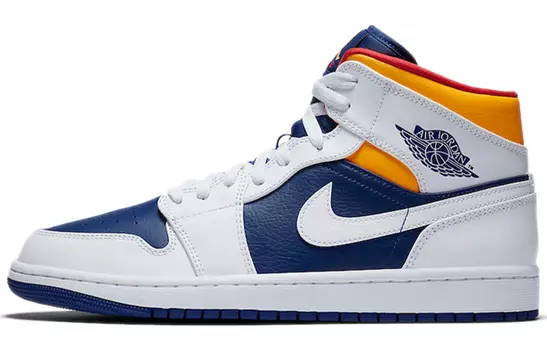 Кроссовки JORDAN 1 Mid Royal Blue Laser Orange