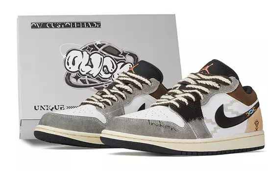Мужские баскетбольные кроссовки Jordan Air Jordan 1 Vintage, цвет off-white brown