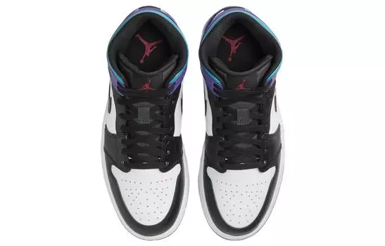 Мужские баскетбольные кроссовки Jordan Air Jordan 1 Vintage, Белый/Яркий Конкорд/Настоящий красный/Черный