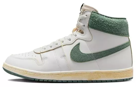 Мужские баскетбольные кроссовки Jordan Air Ship в винтажном стиле, White/Green