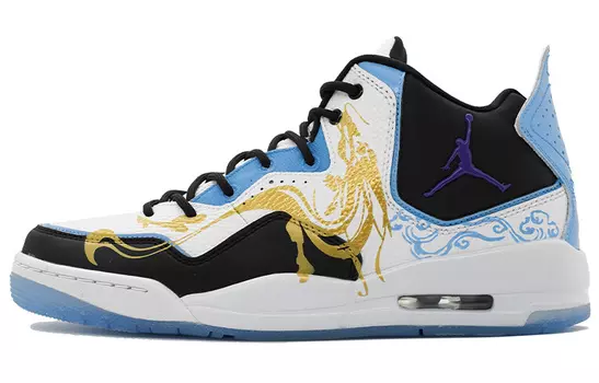 Кроссовки JORDAN Courtside 23 Vintage Basketball Shoes Men Mid-Top White, Black, Blue/Gold
