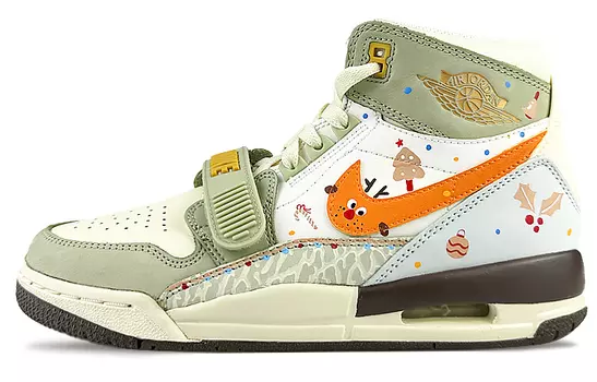 Кроссовки JORDAN Legacy 312 Vintage Basketball Shoes Men High-Top Yellow Green