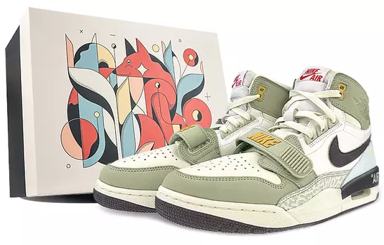 Кроссовки JORDAN Legacy 312 Vintage Basketball Shoes Men High-Top Green/Gold