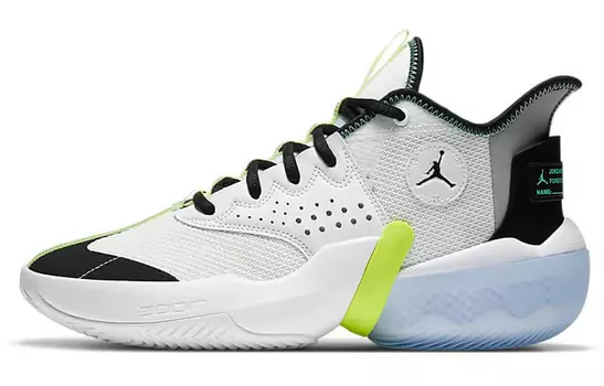 Кроссовки Jordan React Elevation Basketball, белый/черный/светло-зеленый