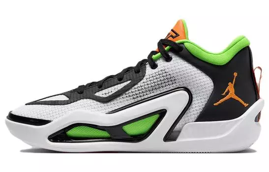 Мужские баскетбольные кроссовки Jordan Tatum 1, цвет white/black/bright green/all orange
