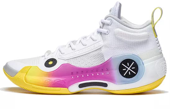 Кроссовки Li Ning Wow 10 Basketball, белый/розовый/желтый
