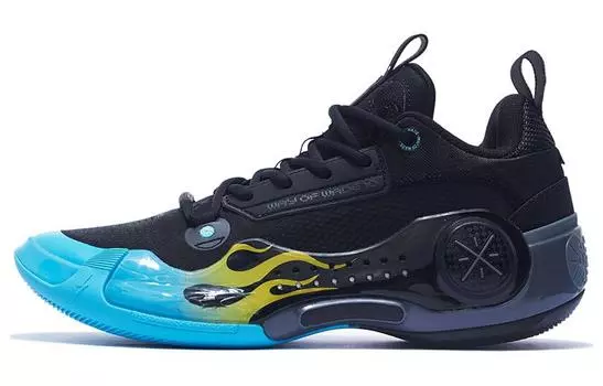 Кроссовки Li Ning Wow 10 Basketball, черный/голубой