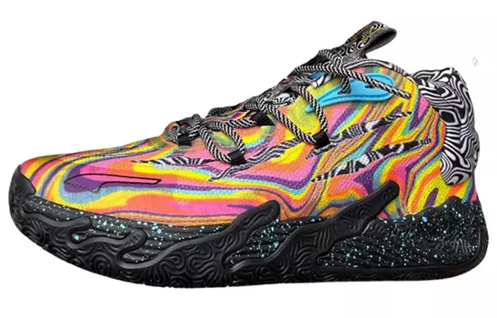 Мужские баскетбольные кроссовки Puma MB.03, Black/Laser Lemon/Red/Cozy Moss