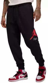 Мужские базовые брюки Jordan Essentials из флиса, цвет Black/Gym Red
