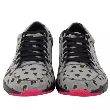 Мужские беговые кроссовки Gucci Reflex из ткани с леопардовым принтом, серый