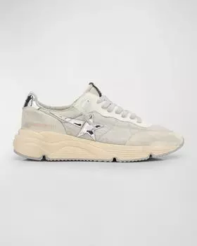 Мужские беговые кроссовки из нейлона и замши на подошве для бега Golden Goose, цвет Grey/Silver