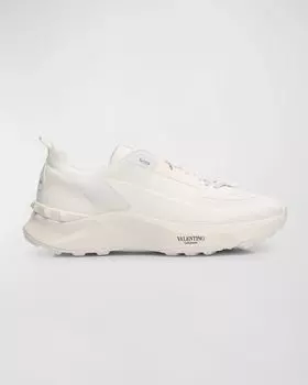 Мужские беговые кроссовки True Act из сетки и кожи Valentino Garavani, цвет White
