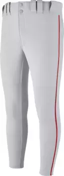 Мужские бейсбольные брюки зауженного кроя Mizuno Premier с окантовкой, серый/красный