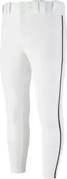 Мужские бейсбольные брюки зауженного кроя Mizuno Premier с окантовкой, белый/темно-синий