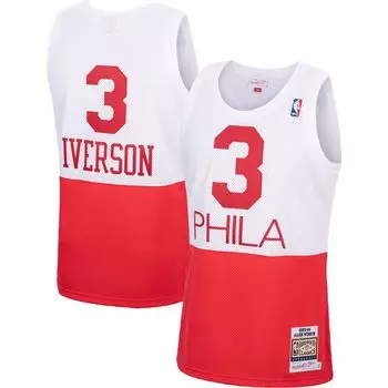 Мужские белые аутентичные джерси Mitchell & Ness Allen Iverson Philadelphia 76ers Hardwood Classics