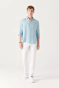 Мужские белые джинсовые брюки стандартного кроя из лайкры Avva, белый