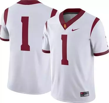 Мужские белые футбольные майки Nike USC Trojans #1 Dri-FIT Game