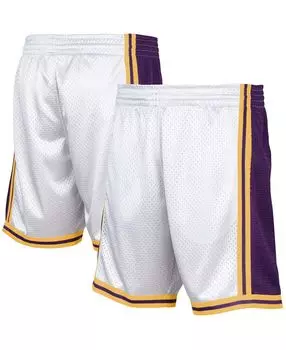 Мужские белые классические шорты los angeles lakers hardwood reload swingman Mitchell &amp; Ness, белый