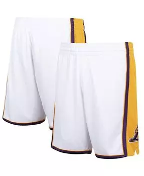 Мужские белые шорты los angeles lakers 2009/10 hardwood classics authentic Mitchell & Ness, белый