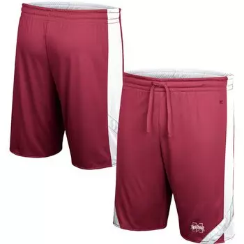 Мужские бордовые/белые двусторонние шорты Mississippi State Bulldogs Am I Wrong Colosseum