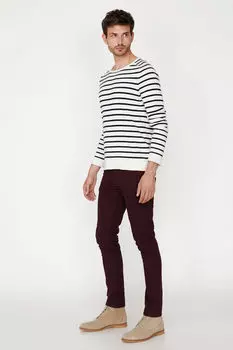 Мужские бордовые красные брюки 9KAM41176LW Koton, черный