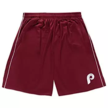 Мужские бордовые сетчатые шорты Philadelphia Phillies Big & Tall Cooperstown Collection