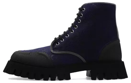 Ботинки мужские Gucci Lace Up, темно-синий