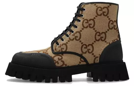 Ботинки мужские Gucci Maxi GG Lace Up, коричневый