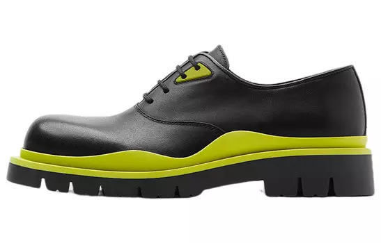 Мужские ботинки Bottega Veneta кожаные, черно-зеленый