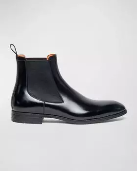 Мужские ботинки челси из гладкой телячьей кожи Destoxify Santoni, цвет Black