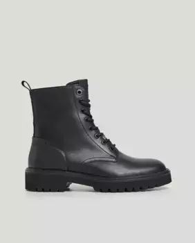 Мужские ботинки из 100% кожи с боковыми молниями Pepe Jeans, черный