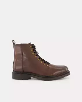 Мужские ботинки на крючках из плотной кожи Dustin, коричневый