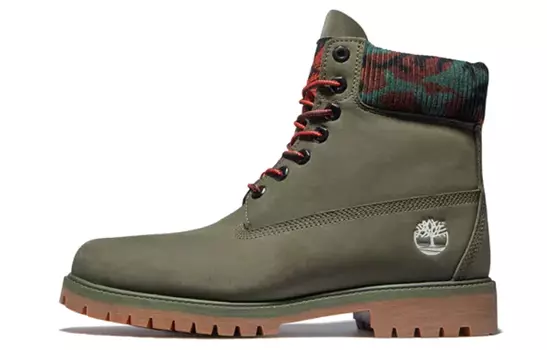 Ботинки Timberland 6 Inch Premium Boot 'Dark Green Nubuck With Camouflage Collar'