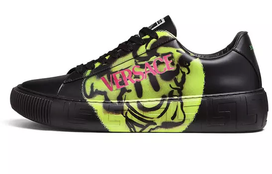 Мужские ботинки Versace с медузой, черный/зеленый