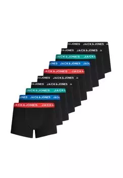 Мужские боксеры, 10 шт. - JACHUEY TRUNKS, хлопок стрейч JACK & JONES, цвет Rot Blau Petrol Schwarz