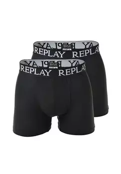 Мужские боксеры, 2 шт - плавки, хлопок стрейч REPLAY, черный