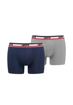 Мужские боксеры, 2 шт. - Sportswear Boxer Brief Organic, пояс с логотипом Levi's, цвет Blau Hellgrau