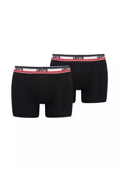 Мужские боксеры, 2 шт. - Sportswear Boxer Brief Organic, пояс с логотипом Levi's, черный