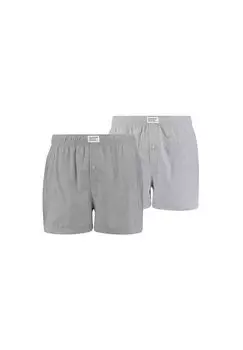 Мужские боксеры, 2 шт. – тканые шорты, хлопок, однотонные Levi's, серый
