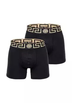 Мужские боксеры, 2 шт. - TOPEKA, бистрейч, натуральный хлопок VERSACE, черный