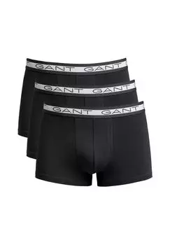 Мужские боксеры, 3 шт. - BASIC TRUNKS 3-PACK, хлопок стрейч, однотонные GANT, черный
