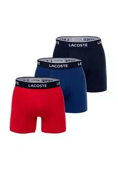 Мужские боксеры, 3 шт.: боксеры, хлопок стрейч, пояс с логотипом LACOSTE, цвет Dunkelblau Rot