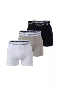 Мужские боксеры, 3 шт. - боксеры, хлопок стрейч, однотонные GANT, серый